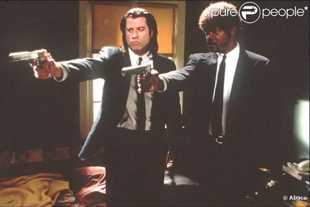 John Travolta aux côtés de Samuel L.Jackson dans Pulp Fiction de Quentin Tarantino en 1994 