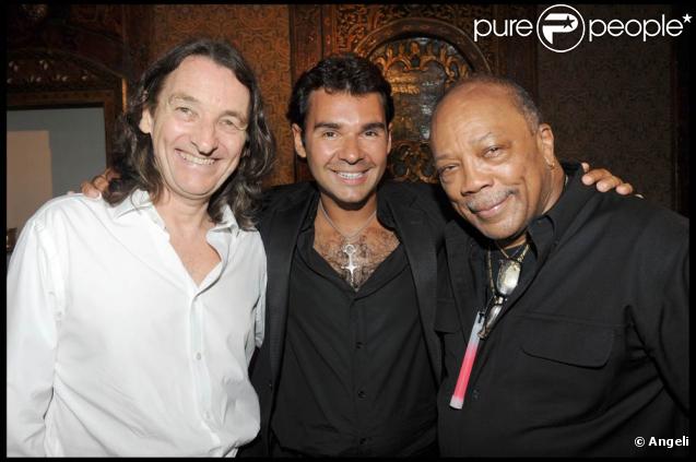 Quincy Jones, Antoine Chevanne et Roger Hodgson à la soirée Byblos (Saint-Tropez, 28 juillet 2009)