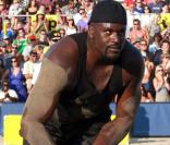 Shaquille O'neal a un match de beachvolley (Los Angeles, 9 août 2009)