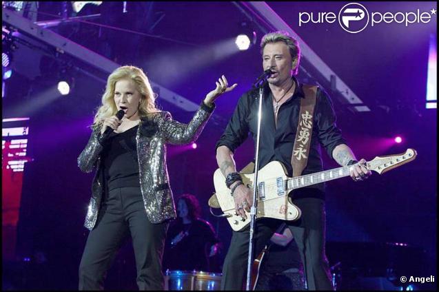 Johnny et Sylvie en duo au Stade de France le 31 Mai 2009