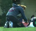Marcia Cross et ses jumelles, heureuses au parc