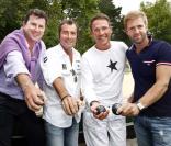 Pascal Bataille, Bernard Montiel, Julien Courbet et Alexandre Delpérier au Grand Prix de la Pétanque arcachonaise le 2 août 2009