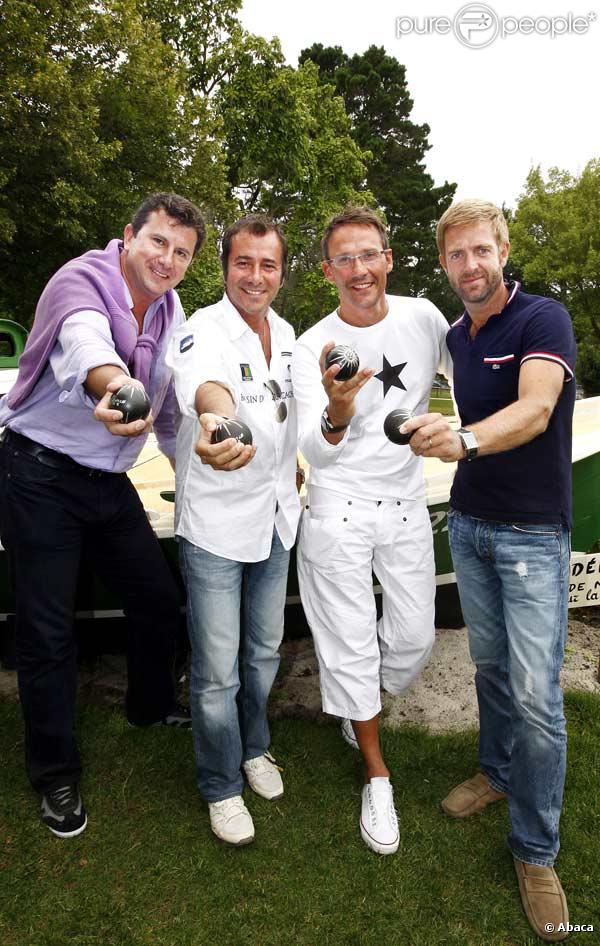 Pascal Bataille, Bernard Montiel, Julien Courbet et Alexandre Delpérier au Grand Prix de la Pétanque arcachonaise le 2 août 2009