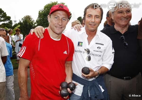 Jean-Pierre Papin, Bernard Montiel au Grand Prix de la Pétanque arcachonaise le 2 août 2009