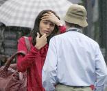 Freida Pinto et Woody Allen sur le tournage de son film à Londres le 24 août 2009