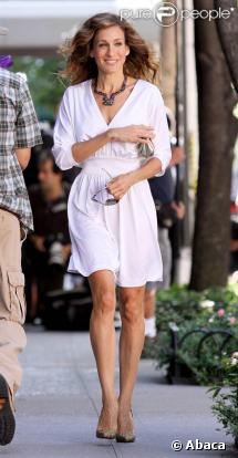 Sarah Jessica Parker sur le tournage de Sex and the City