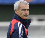 Raymond Domenech, lors de l'entraînement de l'équipe de France avec le match nul face à la Roumanie, du 5 septembre 2009 !