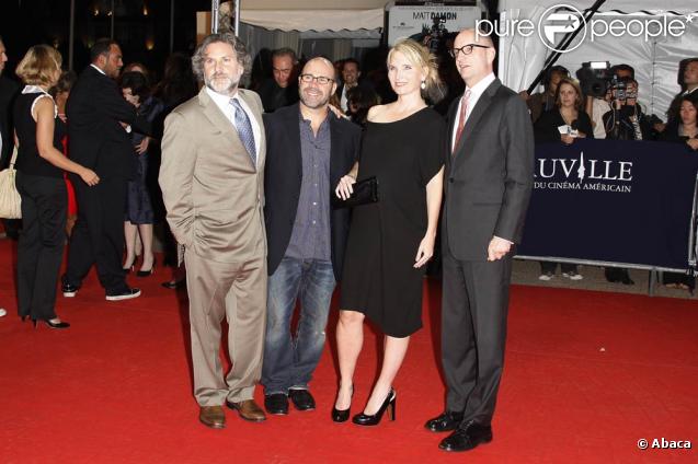 Steven Soderbergh, son scénariste et deux de ses coproducteurs arrivent à la projection de The Informant au Festival de Deauville, le 9 septembre 2009
