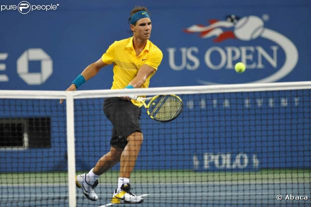 Rafael Nadal lors de sa victoire face à Gaël Monfils, en huitième de finale de l'US Open, le 8 septembre 2009 !