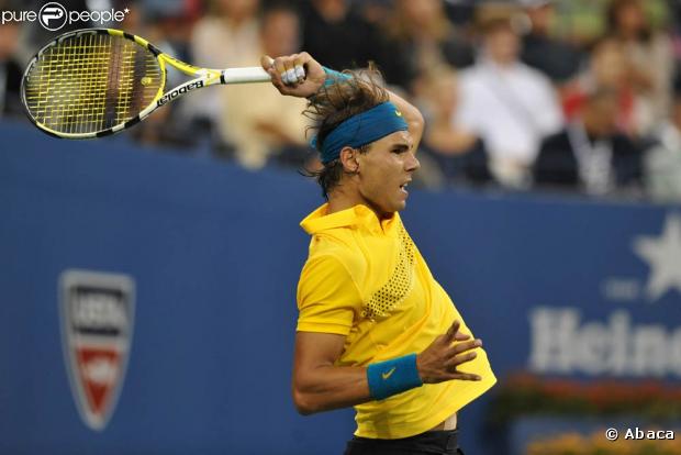 Rafael Nadal lors de sa victoire face à Gaël Monfils, en huitième de finale de l'US Open, le 8 septembre 2009 !