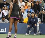 Serena Williams lors de sa demi-finale face à Kim Clijsters, à l'US Open, à Flushing Meadows, New York, le 12 septembre 2009 !