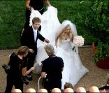 Avril Lavigne et Deryck Whibley le jour de leur mariage en 2006 