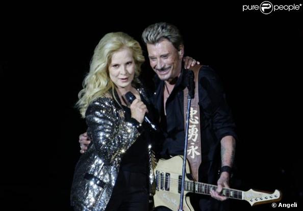 Johnny Hallyday et Sylvie Vartan au Stade de France, en mai 2009.
