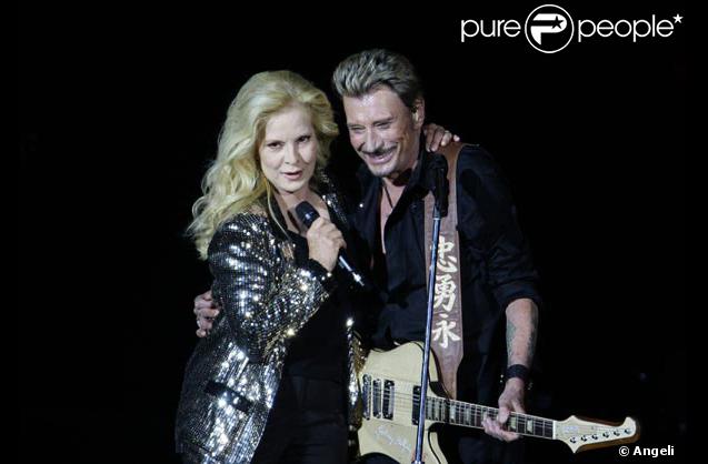 Johnny Hallyday et Sylvie Vartan au Stade de France, en mai 2009.