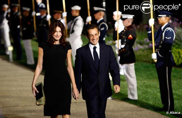 Carla et Nicolas Sarkozy à leur arrivée lors du dîner du G20 à Pittsburgh