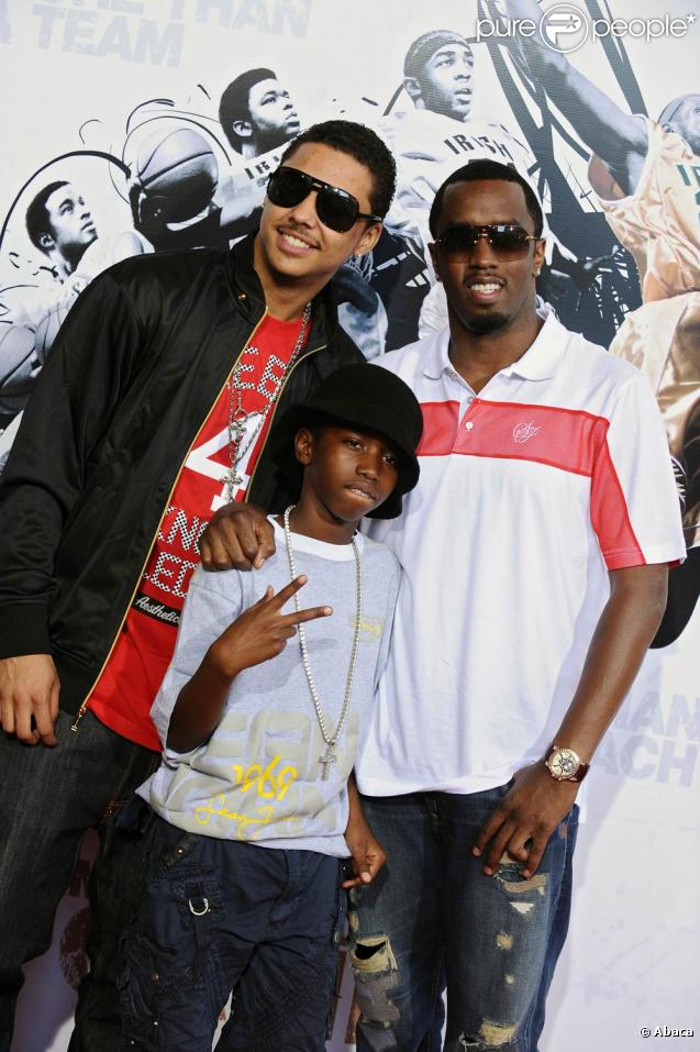P. Diddy avec ses fils Justin et Christian à la première de  More than a game  le 26 septembre 2009