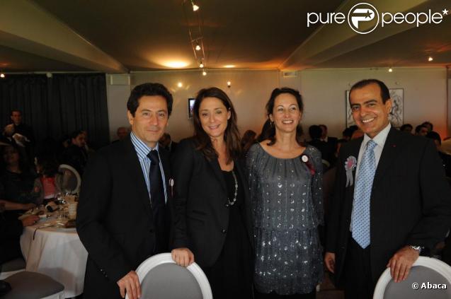 Eric Ghebali, Daniela Lumbroso, Ségolène Royal et Mohammed Jaham Al Kuwari au Qatar Prix de l'Arc de triomphe, le 4 octobre 2009.