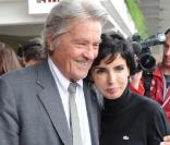 Alain Delon et Rachida Dati au Qatar Prix de l'Arc de triomphe, le 4 octobre 2009.