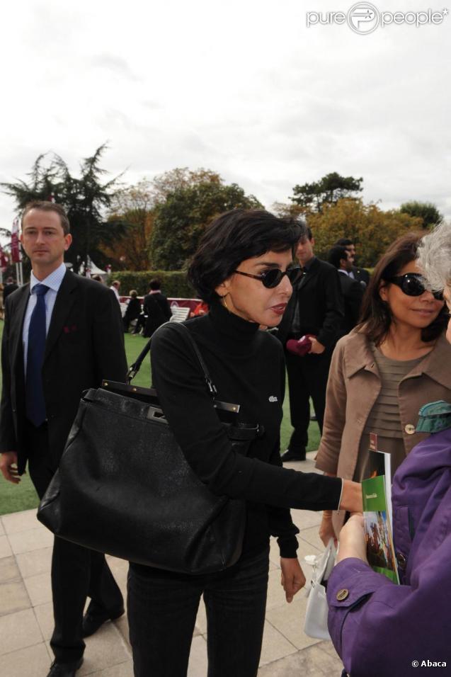 Rachida Dati au Qatar Prix de l'Arc de triomphe, le 4 octobre 2009.