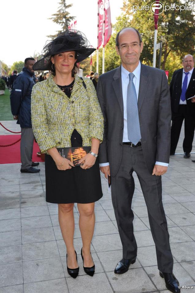 Eric Woerth et son épouse au Qatar Prix de l'Arc de triomphe, le 4 octobre 2009.