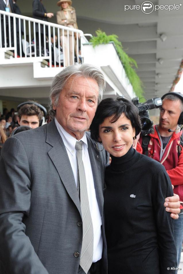 Alain Delon et Rachida Dati au Qatar Prix de l'Arc de triomphe, le 4 octobre 2009.