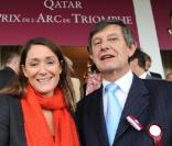 Daniela Lumbroso et Jean-Pierre Jouyet au Qatar Prix de l'Arc de triomphe, le 4 octobre 2009.