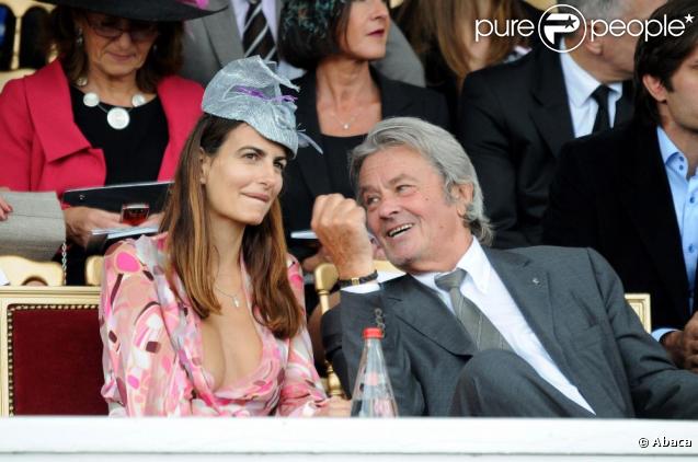 Alain Delon et Irene Salvador au Qatar Prix de l'Arc de triomphe. 04/10/09