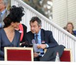 Michel Denisot et Tasha de Vasconcelos  au Qatar Prix de l'Arc de triomphe. 04/10/09