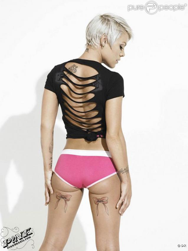 Pink pose pour la marque Hart et Hutington, créée par son mari 