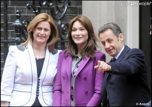 Sarah Brown, Carla Bruni et Nicolas Sarkozy