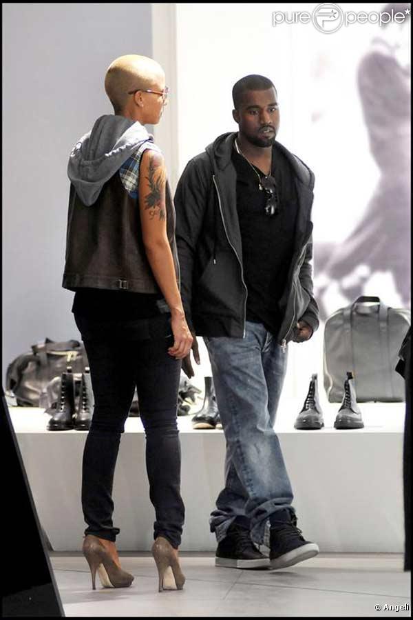 Kanye West et sa chérie Amber Rose déjeunent avant d'aller faire du shopping