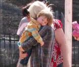 Christina Aguilera, son fils Max et son mari Jordan (Los Angeles, 11 octobre 2009)