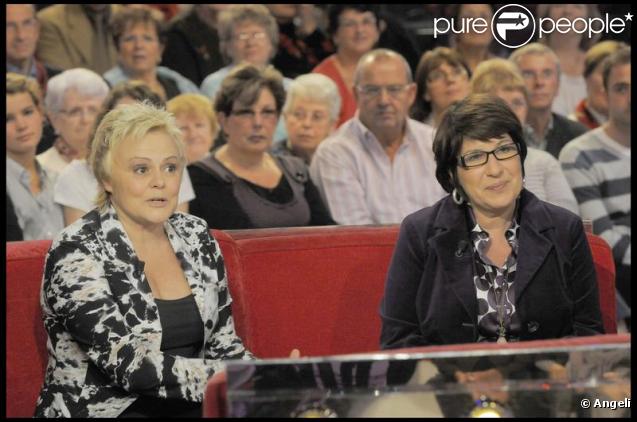 Muriel Robin et Annie Grégorio à l'enregistrement de l'émission 