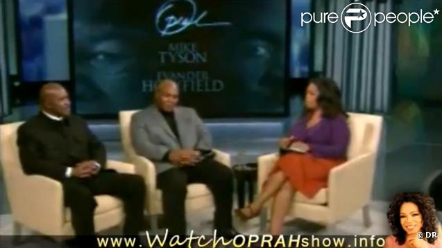 Tyson et Holyfied 12 ans après leur combat sur le plateau de Oprah Winfrey le 16 octobre 2009