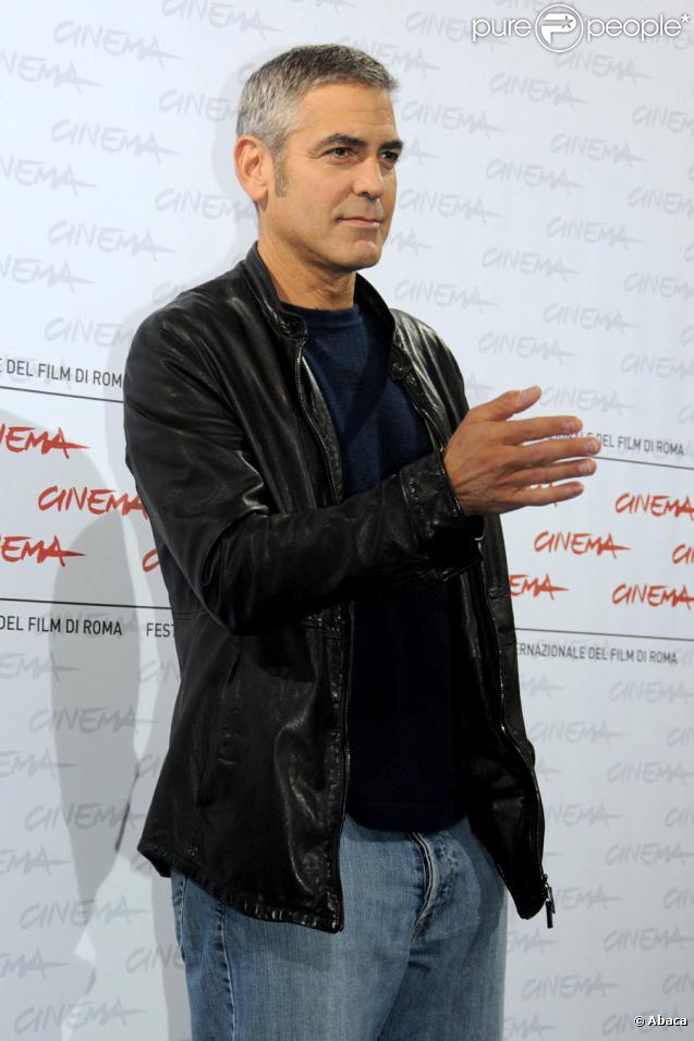 George Clooney lors du 4e Festival du film international de Rome le 17 octobre 2009 pour la présentation de Up in the Air : le traditionnel photocall 