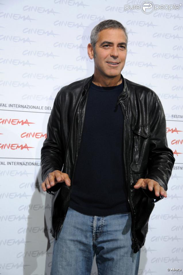 George Clooney lors du 4e Festival du film international de Rome le 17 octobre 2009 pour la présentation de Up in the Air : le traditionnel photocall 