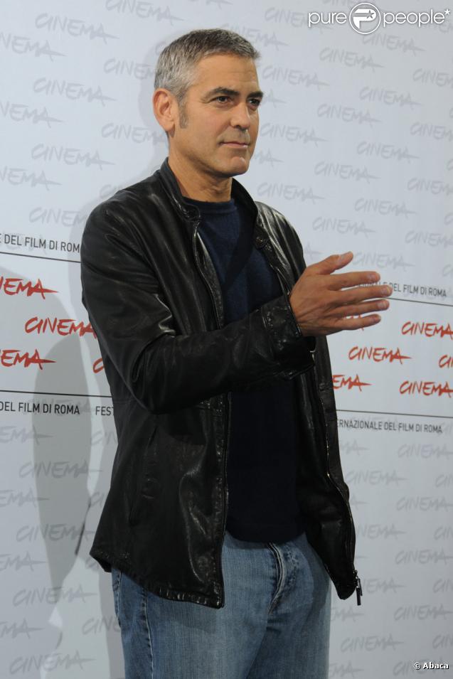 George Clooney lors du 4e Festival du film international de Rome le 17 octobre 2009 pour la présentation de Up in the Air : le traditionnel photocall 