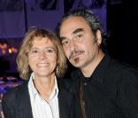 Florence Aubenas et Stephan Eicher lors du bal jaune organisé par la fondation Ricard à la Fiac à Paris le 23 octobre 2009