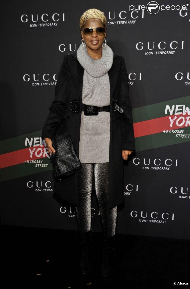Mary J. Blige lors de la soirée The Gucci Icon organiséer par Frida Giannini et Mark Ronson le 23 octobre 2009 à New York