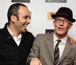 Jacques Audiard et Abdel Raouf Dafri, à l'occasion de la présentation d' Un Prophète , dans le cadre du 53e London Film Festival, le 24 octobre 2009.