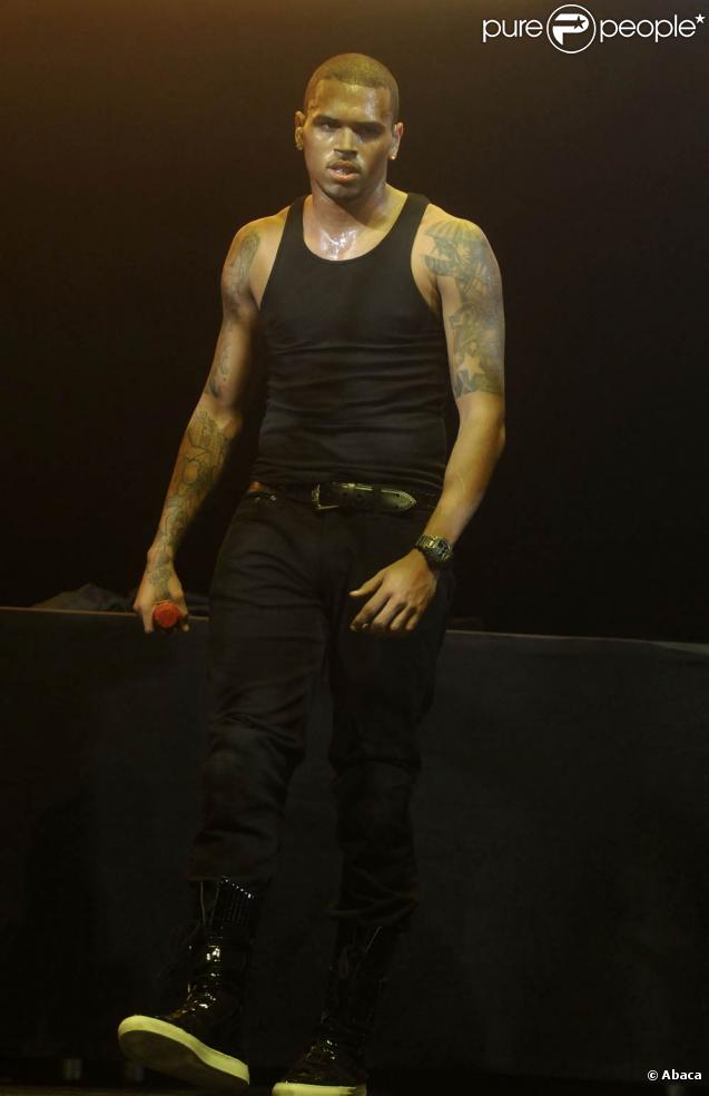 Chris Brown lors du concert Powerhouse, le 27 octobre 2009 dans le New Jersey