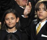 Prince Michael, Paris et Prince Michael II lors de la cérémonie el l'honneur de Michael Jackson au Stapes Center !