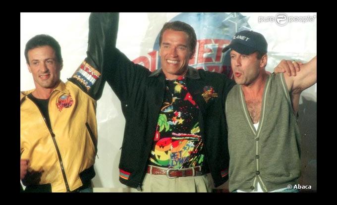 Sylvester Stallone, Arnold Schwarzenegger et Bruce Willis à la grande époque... bientôt réunis dans  The Expendables  !