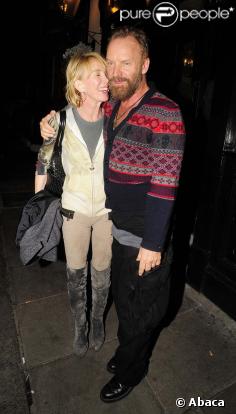 Sting et Trudie Styler sortie entre amis, le 3 novembre à 2009 à Londres.
