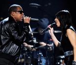 Jay-Z sur la scène des MTV EMA 2009, où il a interprêté son nouveau single,  Empire State of Mind , le 4 novembre 2009
