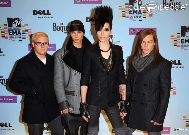 Les Tokio Hotel posent lors du photocall de la cérémonie des MTV EMA's 2009.