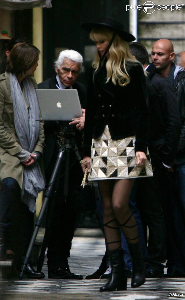 Claudia Schiffer en shooting à Buenos Aires en Argentine pour Chanel et le grand Karl Lagerfeld
