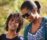 Michelle Obama et Malia de retour à la Maison Blanche après un week-end détente à Camp David le 8/11/09 
