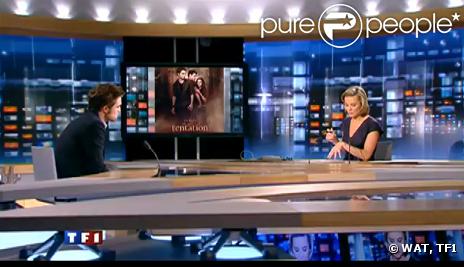 Laurence Ferrari a pour invité Robert Pattinson de Twilight ce 10 novembre 2009 - capture d'écran