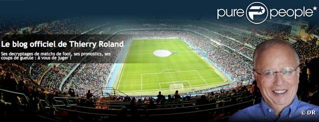 Thierry Roland a soigné la page d'accueil de son blog : une vraie rockstar à la tête du Stade de France !